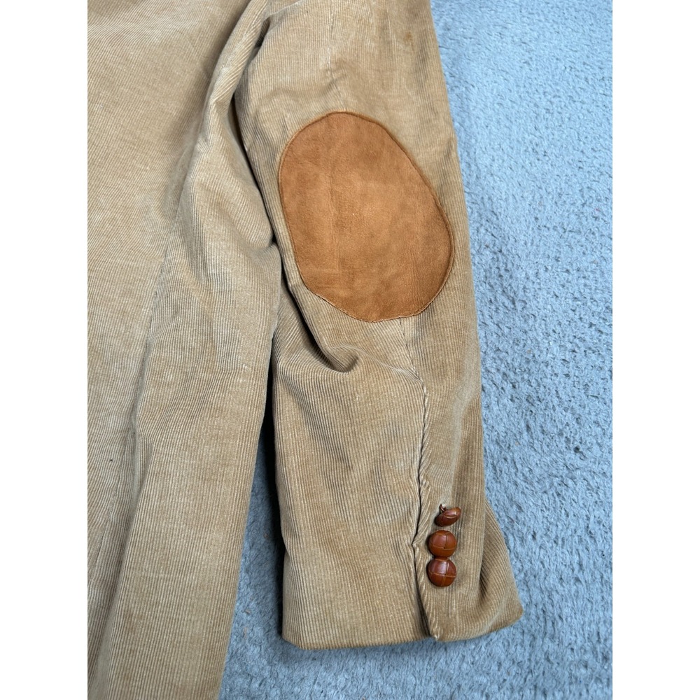 Vintage Levi's Blazer Men's 44 Beige Sport Corduroy Lined Elbow Patch USA Made - Picture 8 of 11